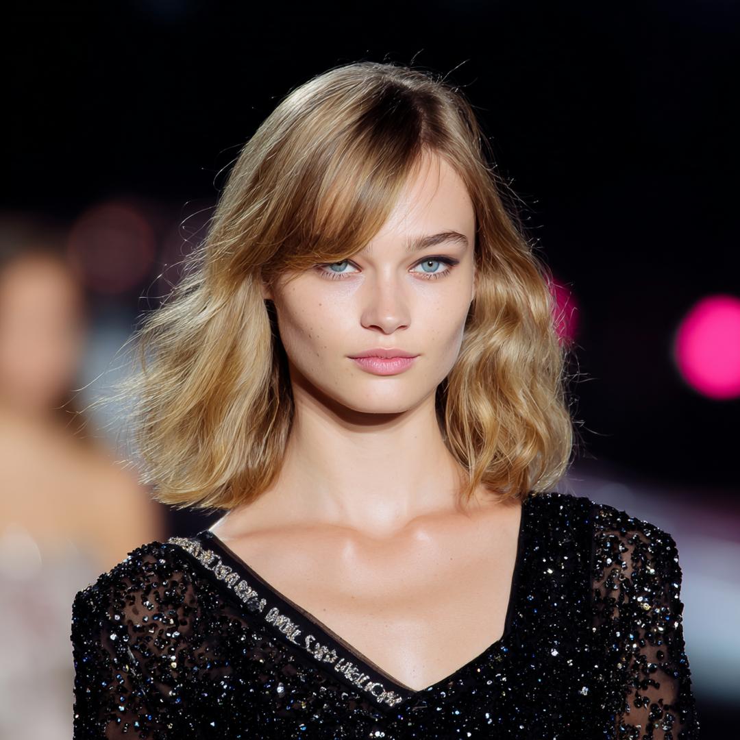 Schulterlanger Blondton Mit Seitenpony