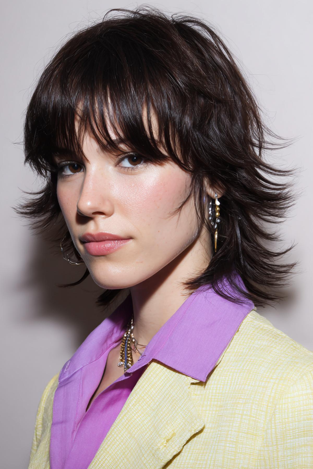 Dunkelbrauner Shag Mit Pony