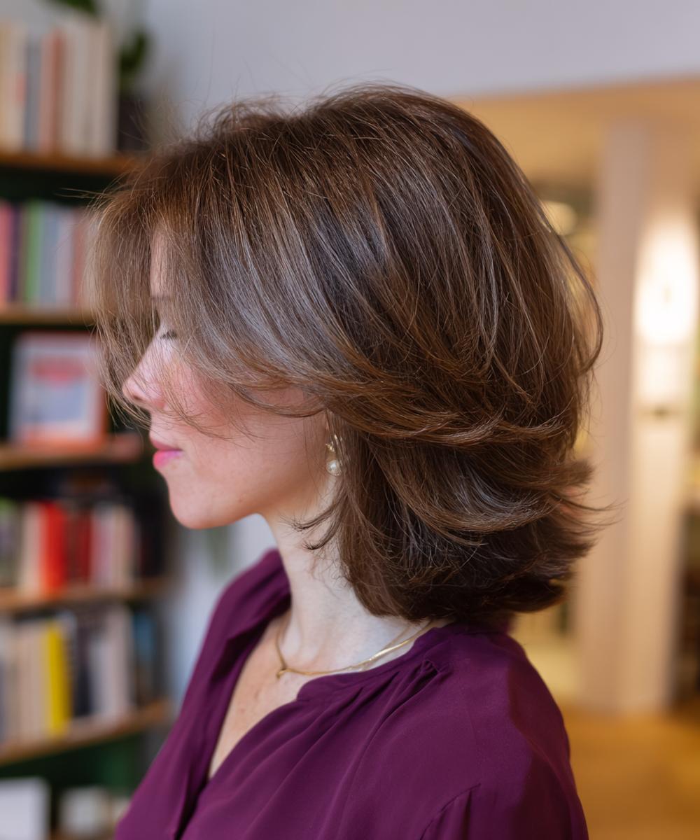 Kastanienbraun Gestuft Mit Volumen