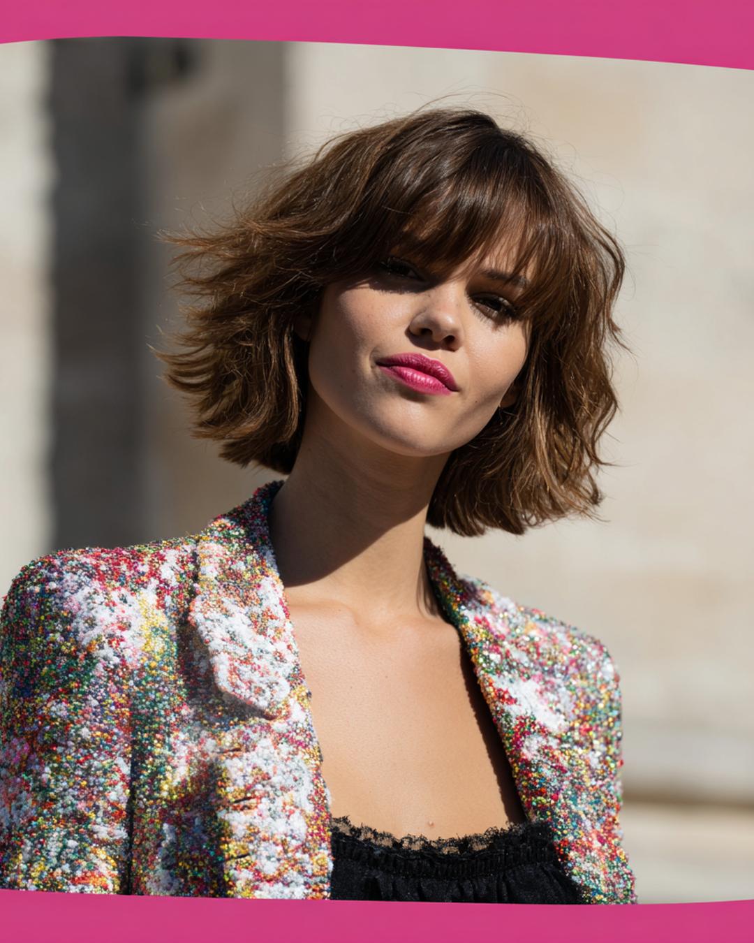 Kurzer Wellig Bob Mit Pony