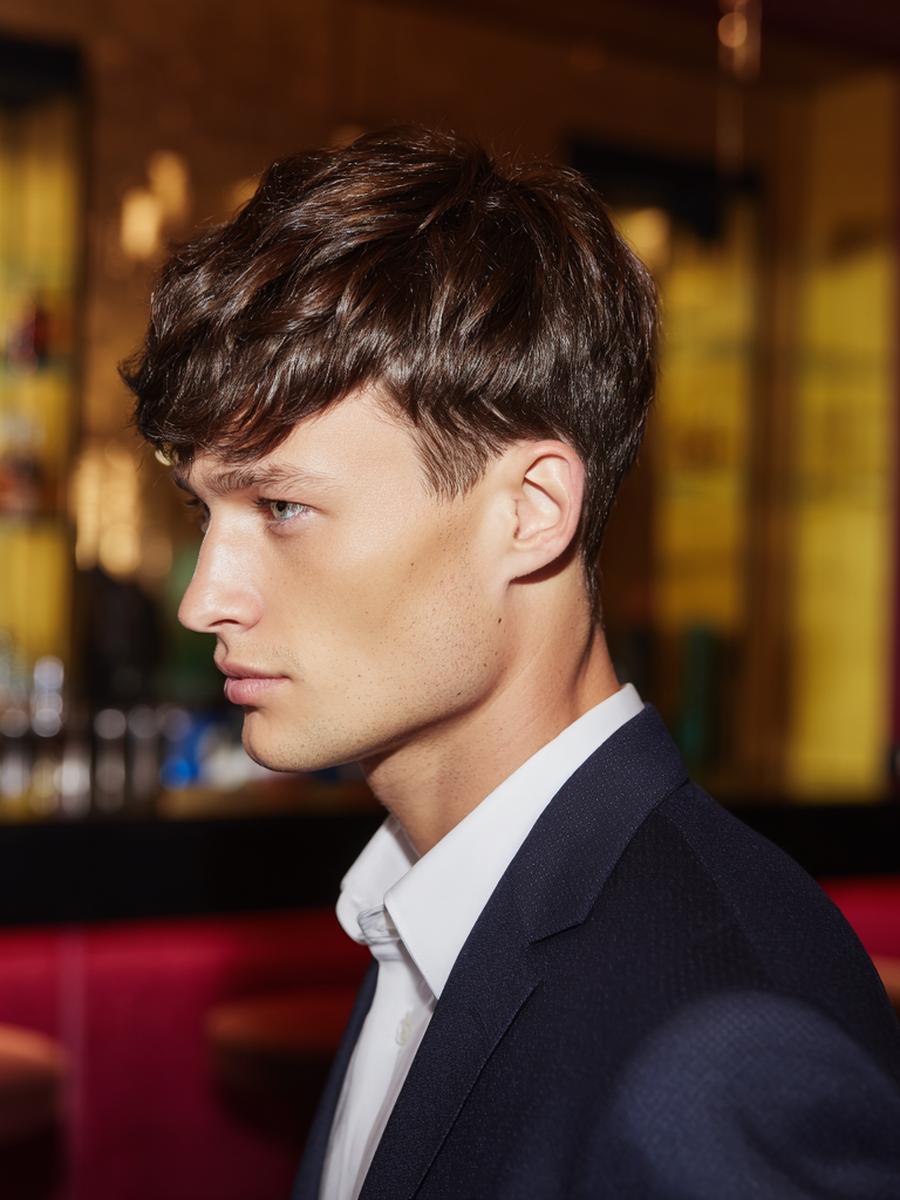 Dunkelbrauner Seitlich Fallender Pony