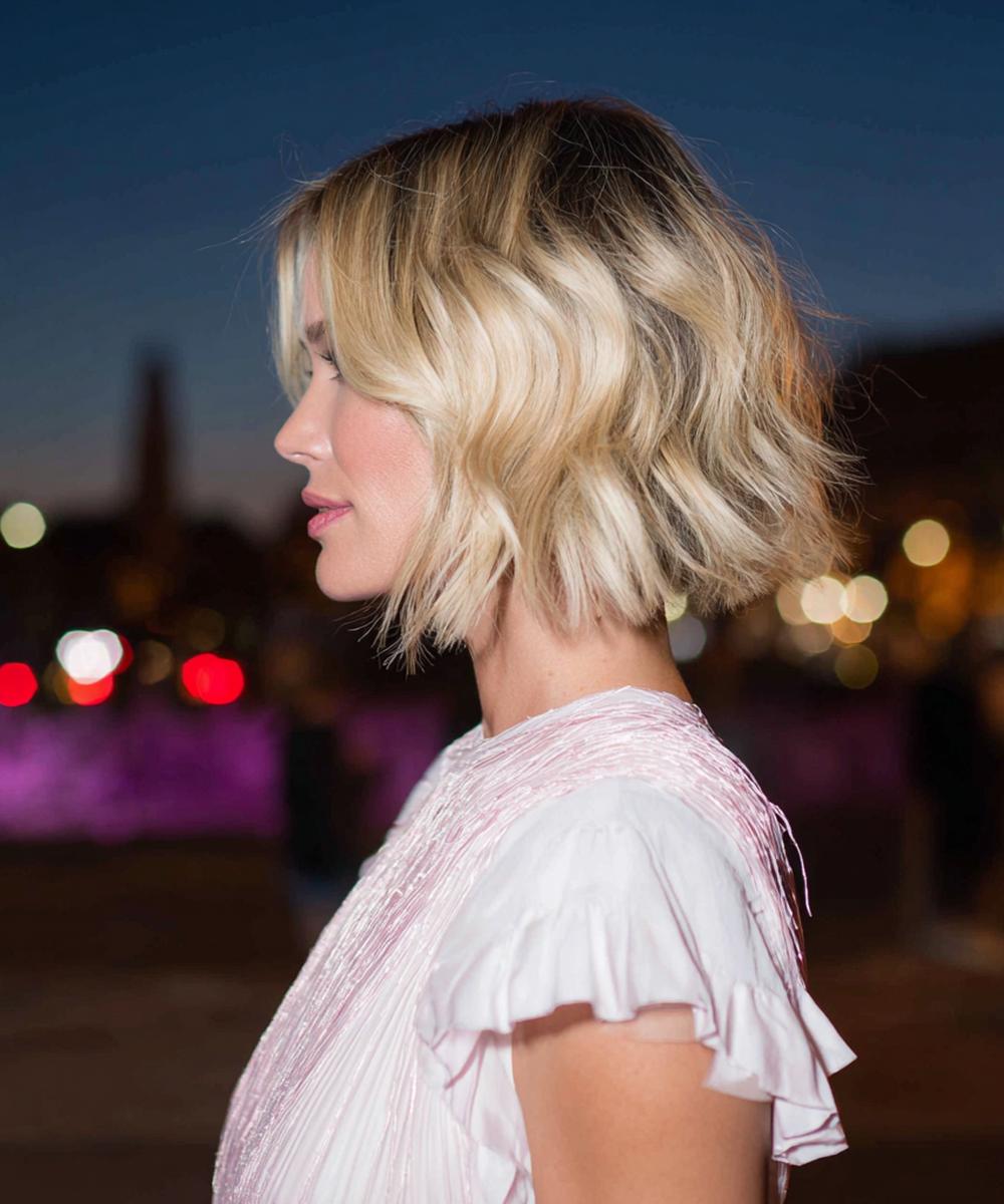 Welliger Blonder Bob Mit Stufen