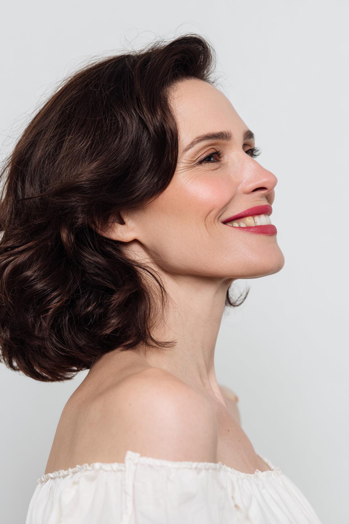 Kinnlanger Dunkelbrauner Bob Mit Volumen