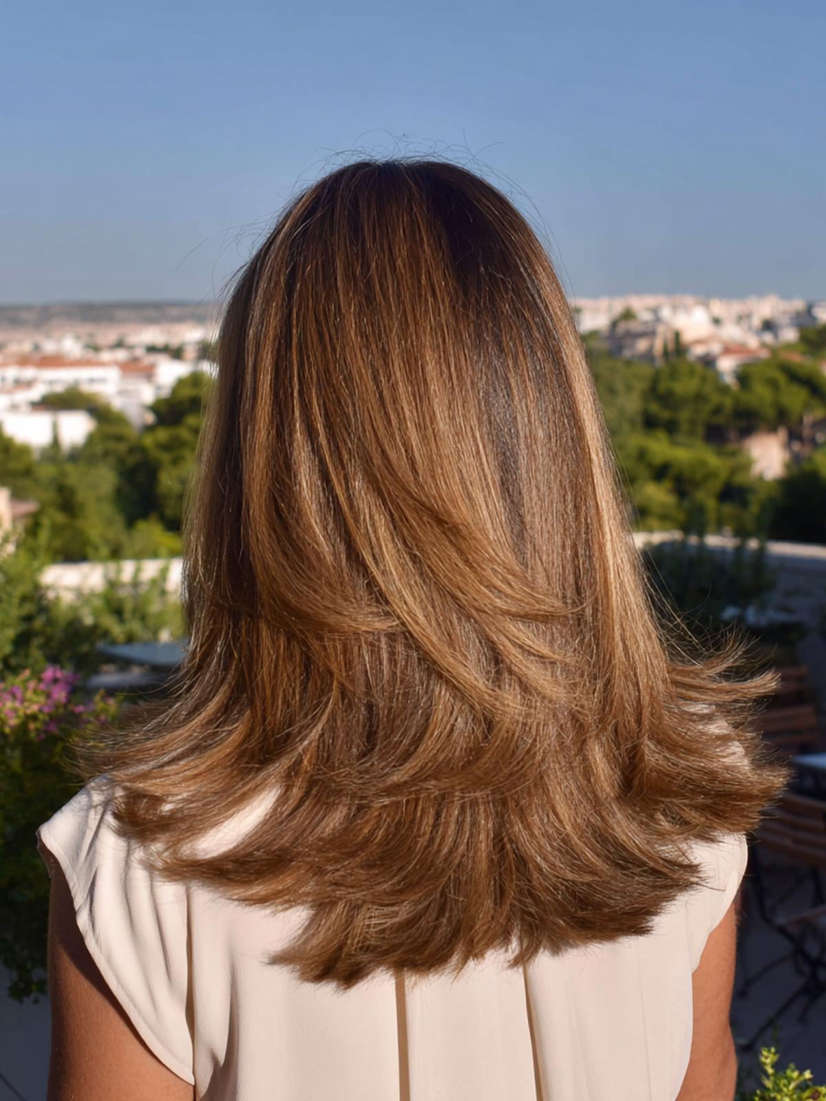 Stufige Spitzen Nach Außen Geföhnt