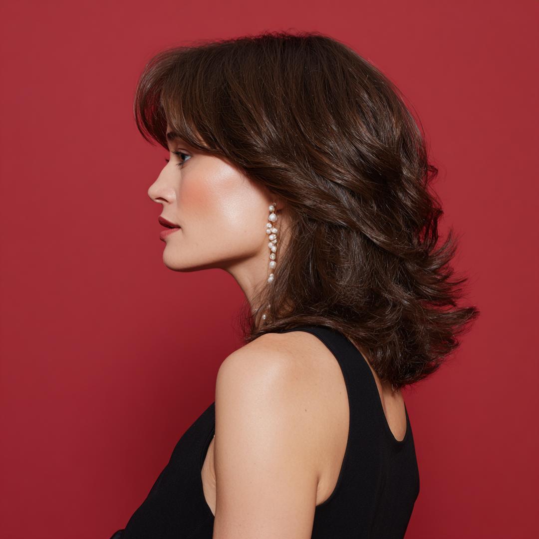 Moderner Stufenschnitt mittellang mit Volumen