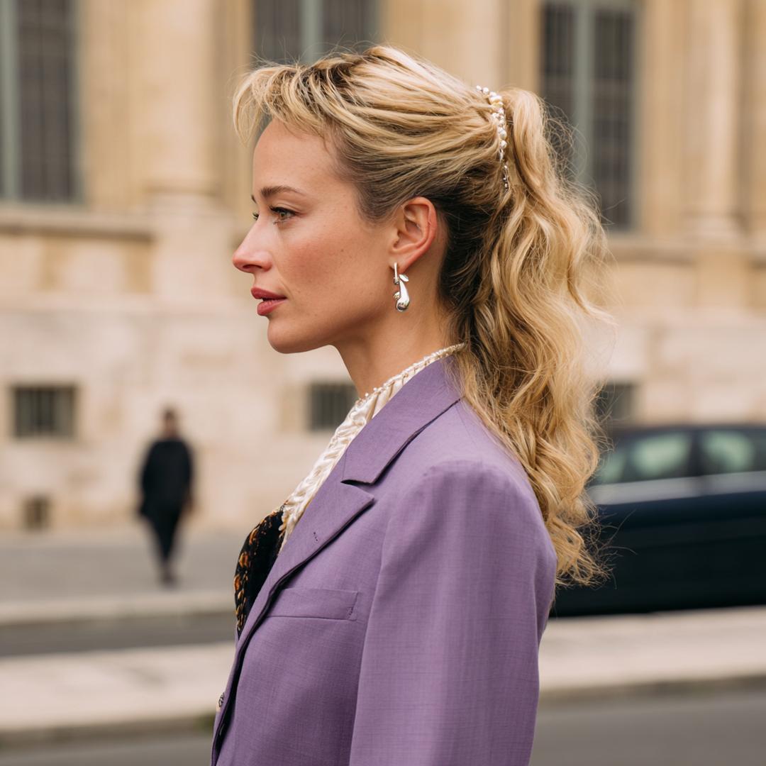 Half-up Wellen mit Perlen