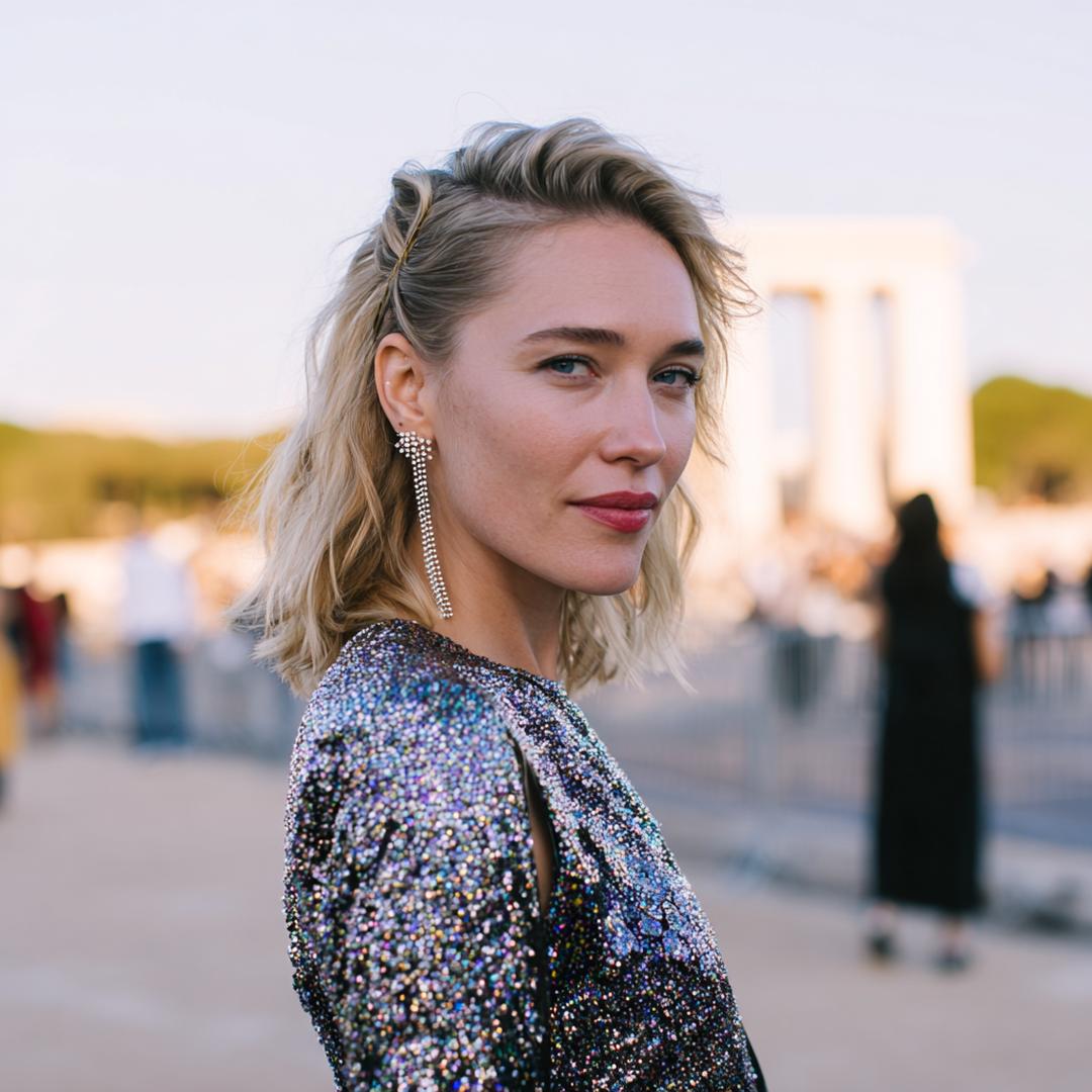 Undone Lob mit Spangen für feines Haar