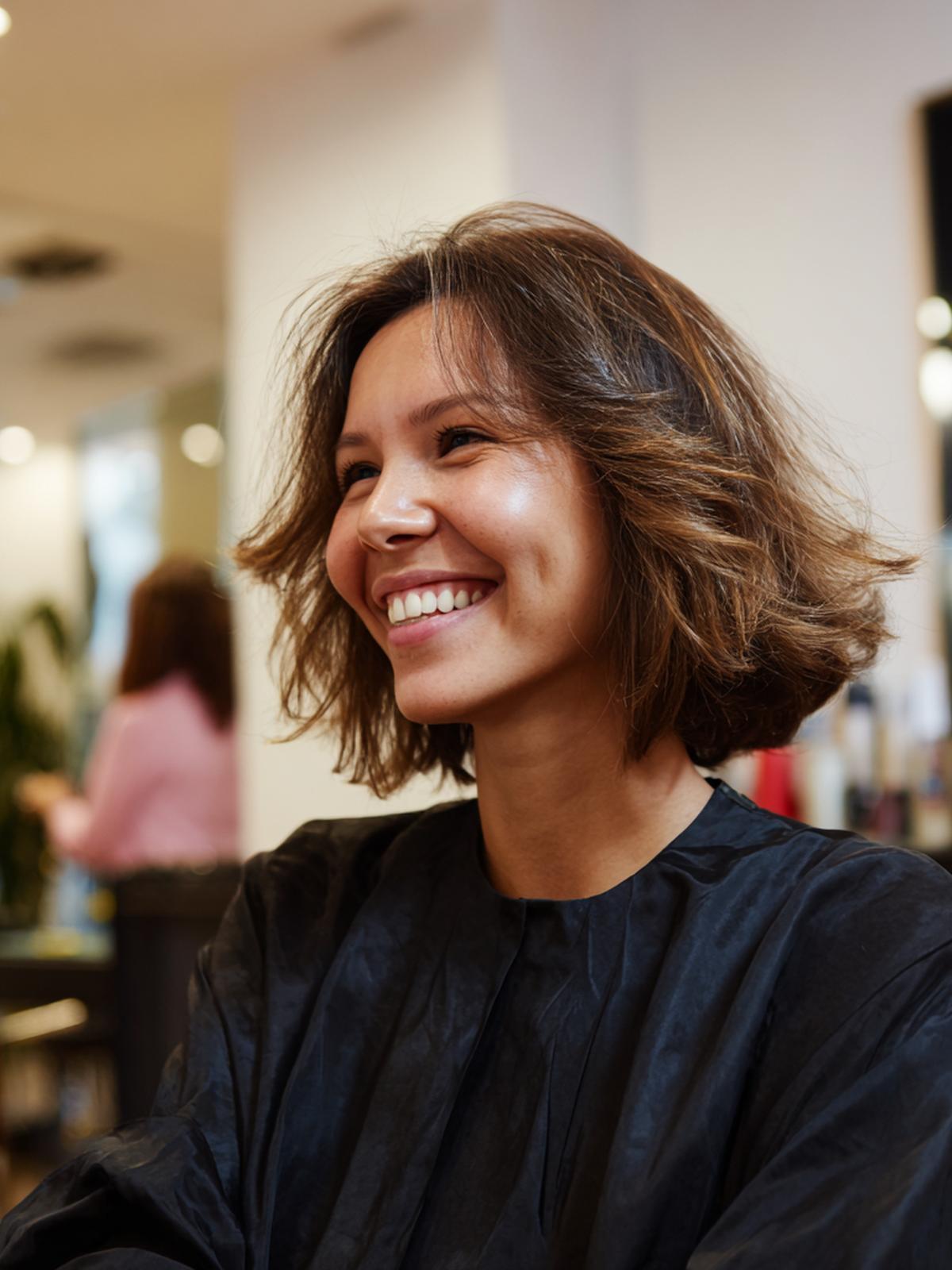 Texturierter Wellenbob Braun