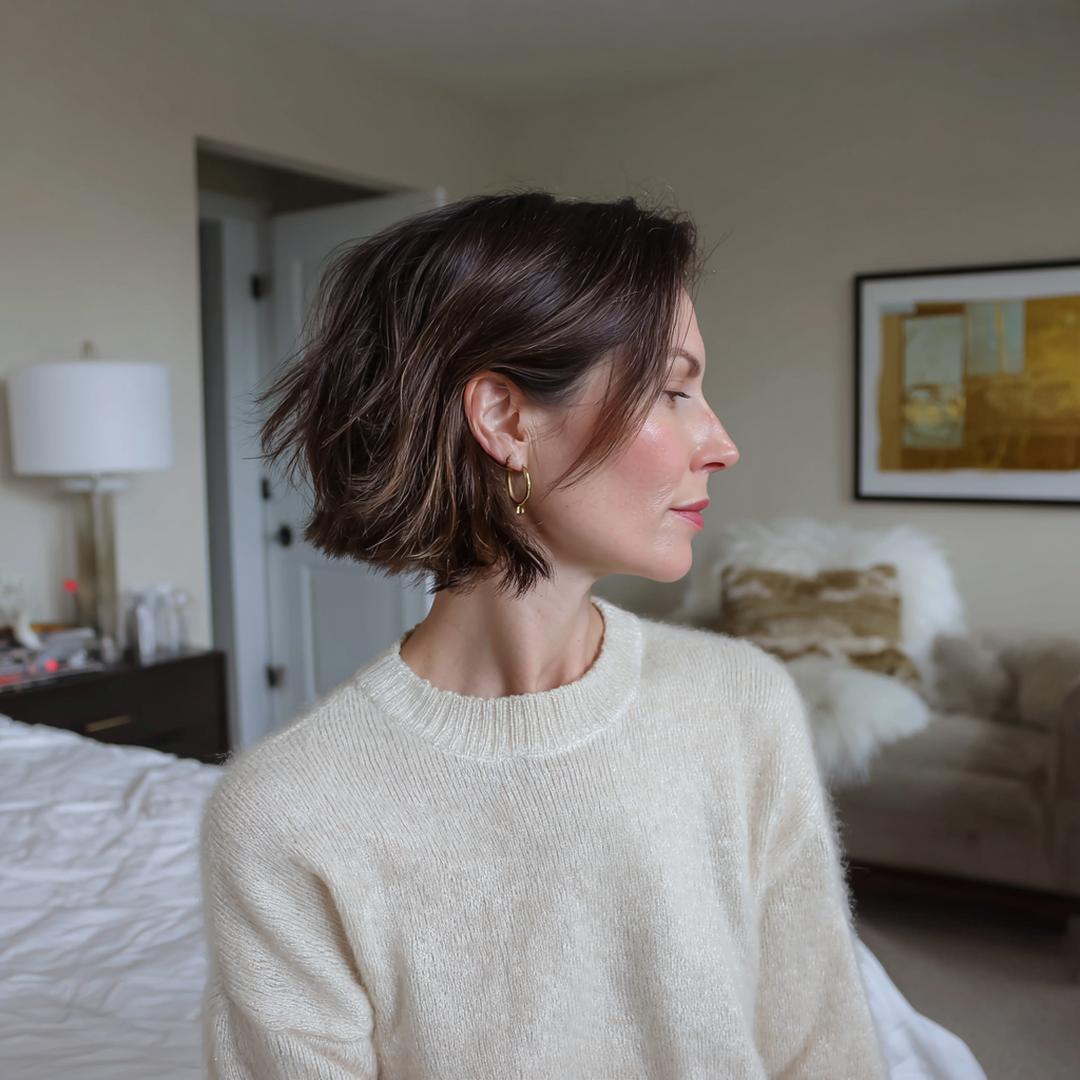 Kurzer Brauner Wellenbob