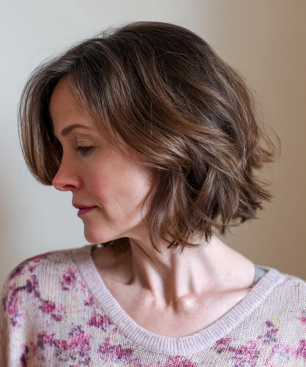 Brauner Texturierter Wellenbob