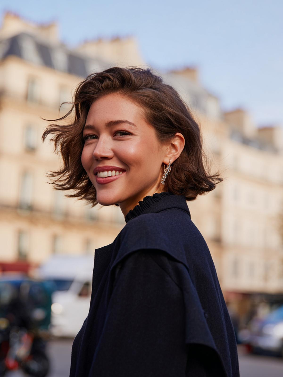 Kurzer Brauner Bob Wellig