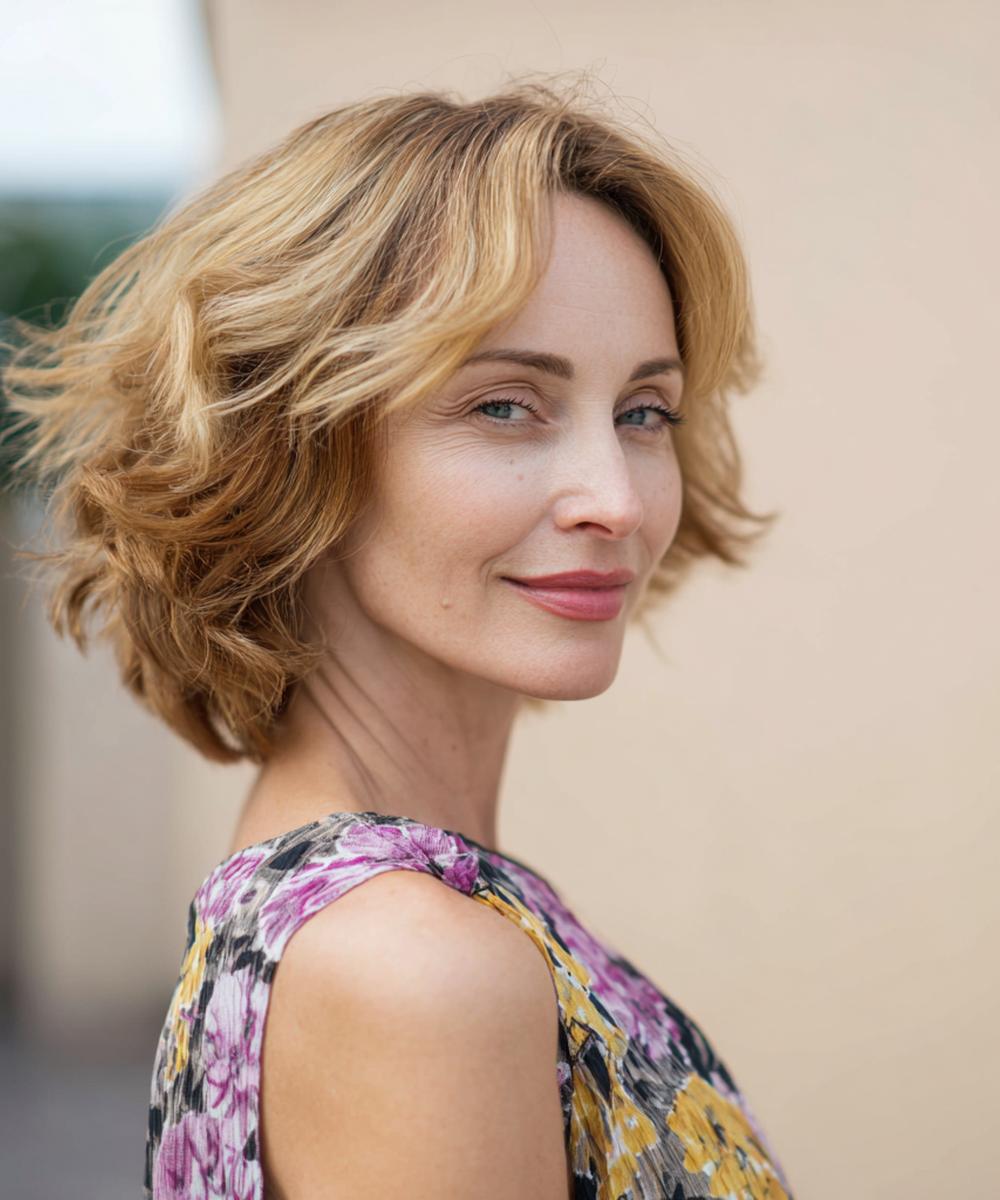 Stufiger Blonder Bob