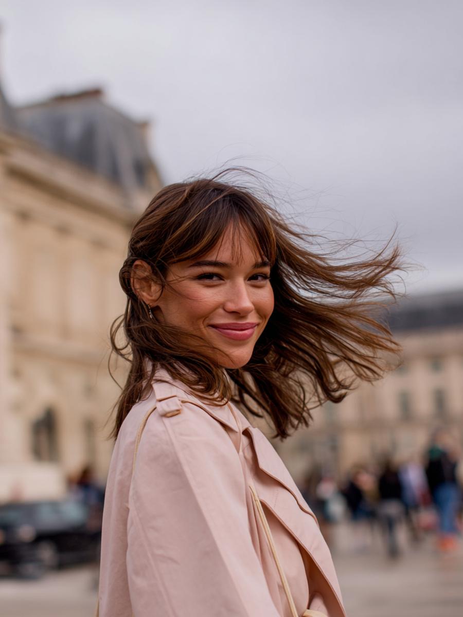 Mittellang Braun Mit Pony