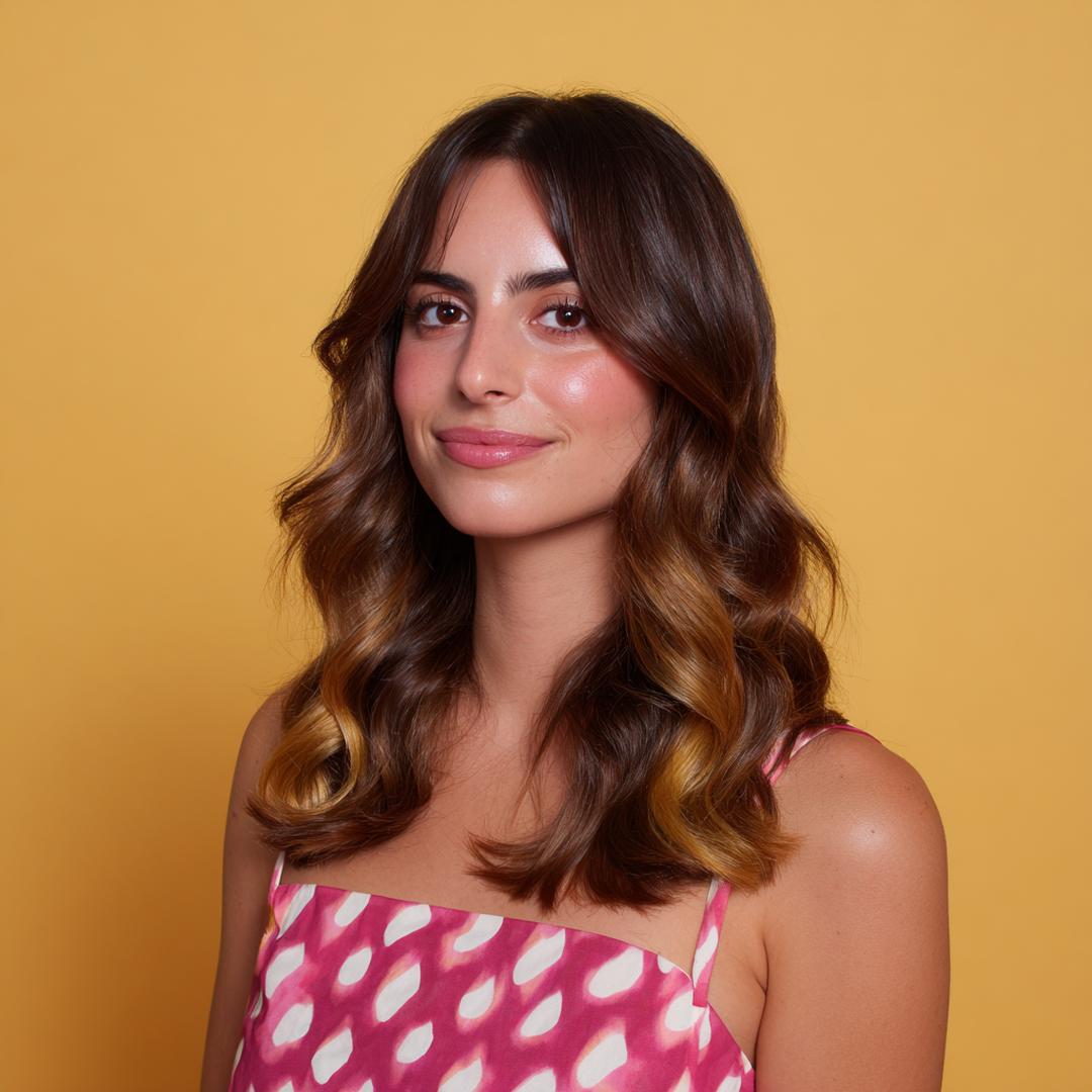 Braune Wellen Mit Mittelscheitel