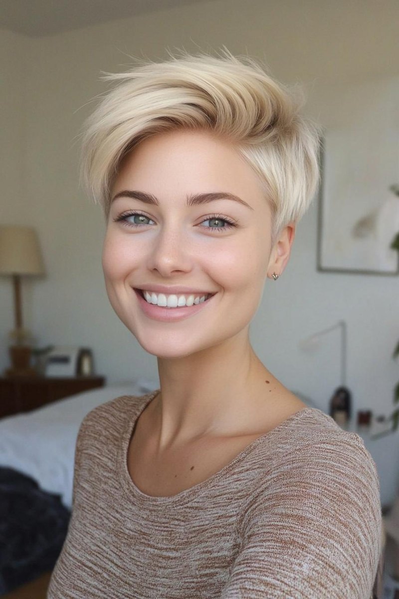 Jugendlicher blonder Pixie