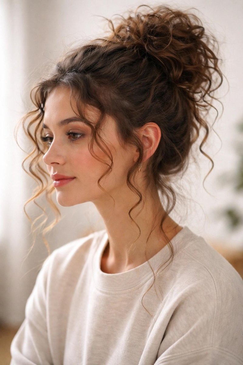 20 Messy Bun Mit Locken Ideen Für Lockige Looks 2026