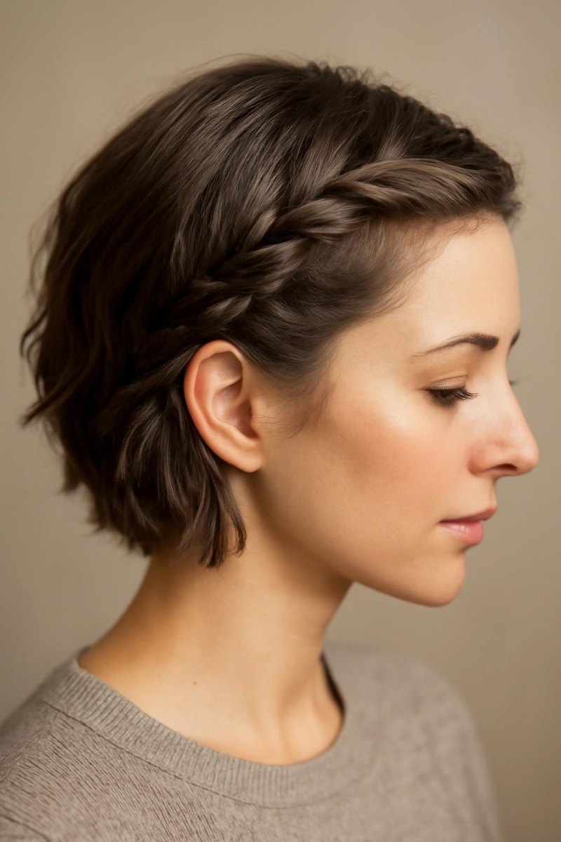 Alltag Flechtfrisur kurze Haare