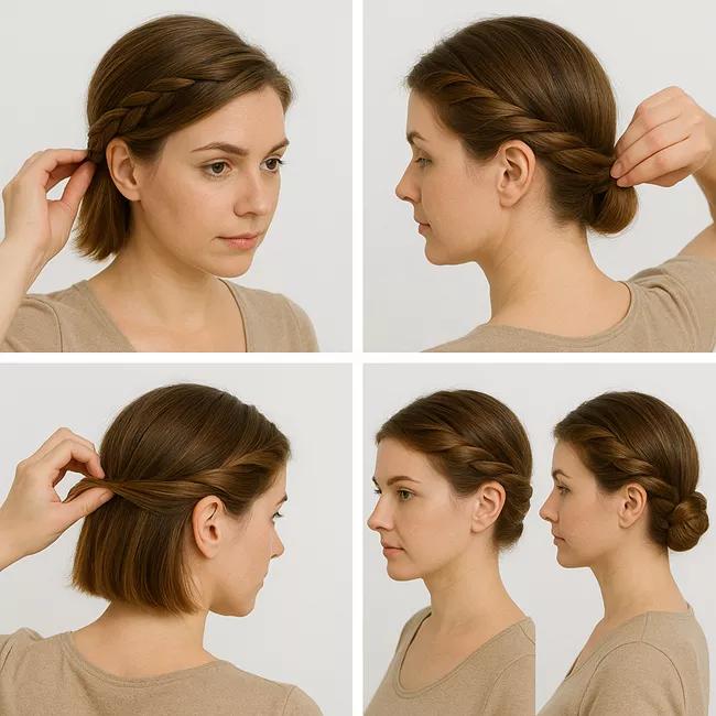 Low Bun Anleitung für kurze Haare