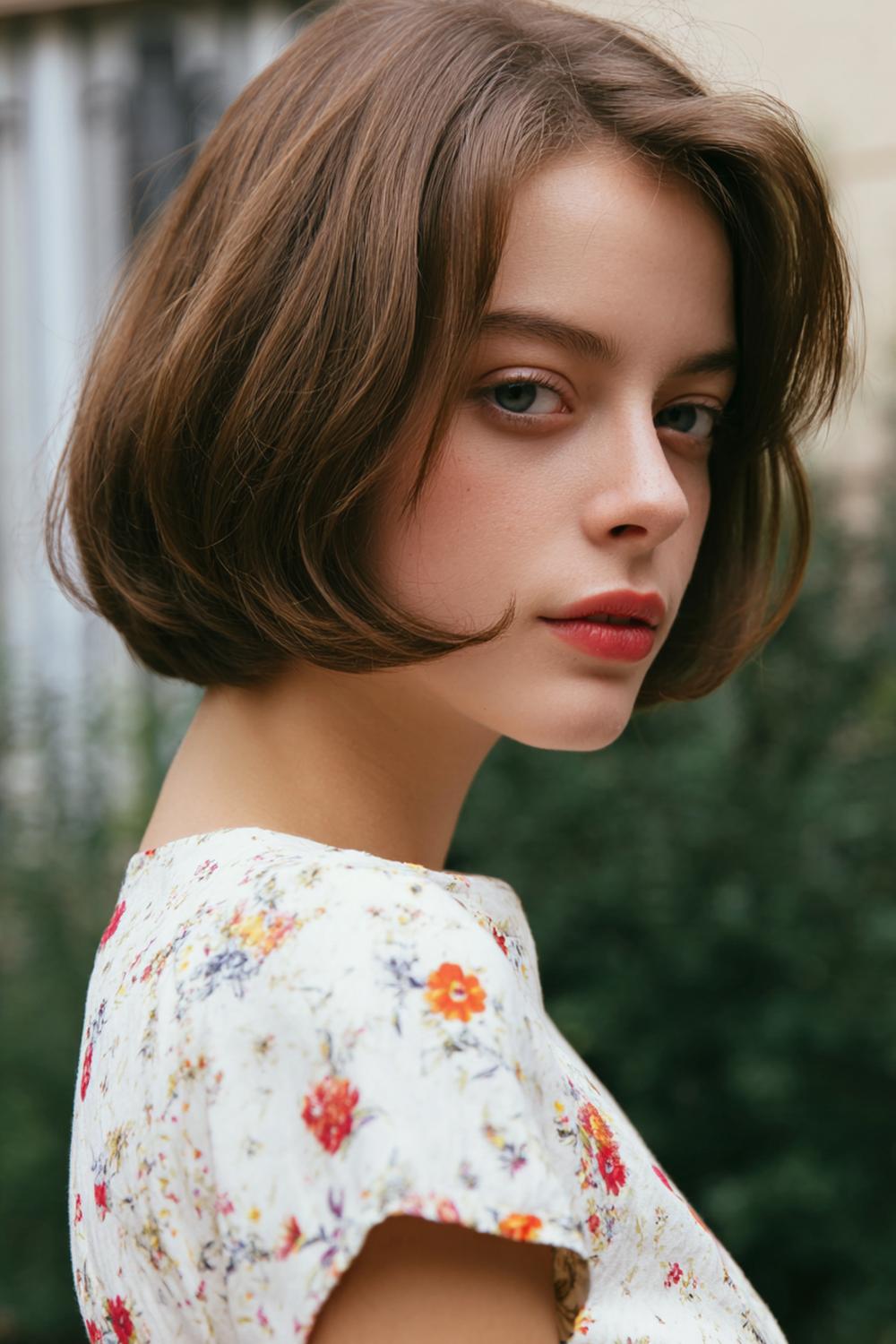 14. Kurzhaar Frisuren 2026 als Kinnlanger Bob mit eingerollten Enden und Retro-Politur