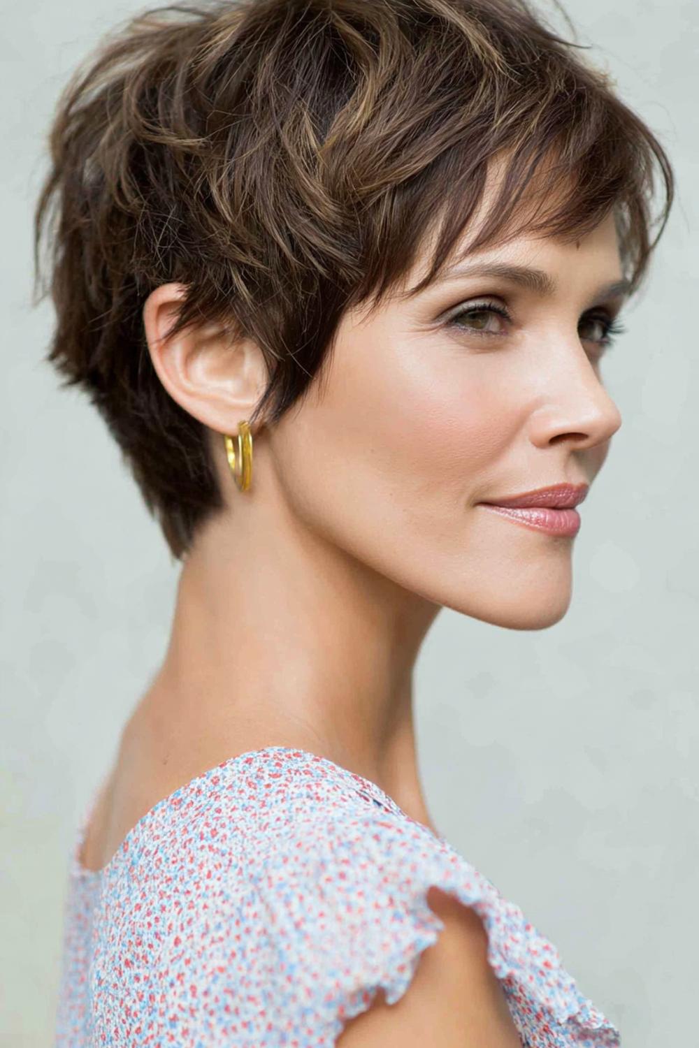 17. Kurzhaar Frisuren 2026 als Textured Crop mit Piecey-Strähnen und natürlichem Volumen