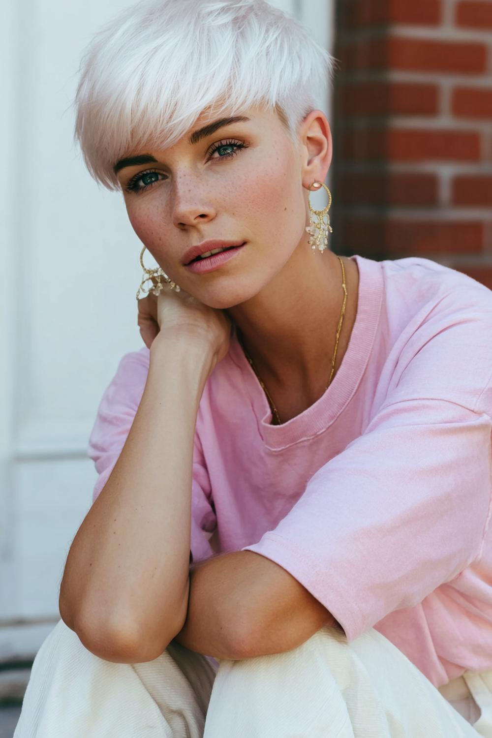 18. Kurzhaar Frisuren 2026 als Boyfriend Pixie mit softem Seitenscheitel und klarer Kontur