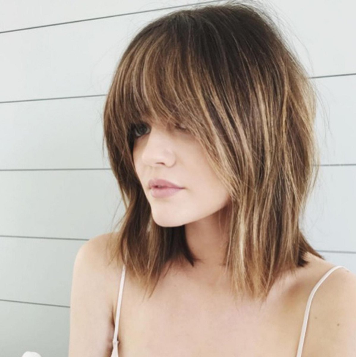 Long Bob mit Pony mittellanges Haar