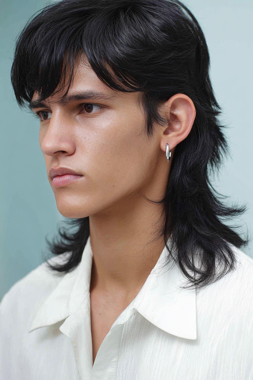 12. Männer Frisuren 2026: Modern Mullet mit cleanen Seiten und softem Nackenfall