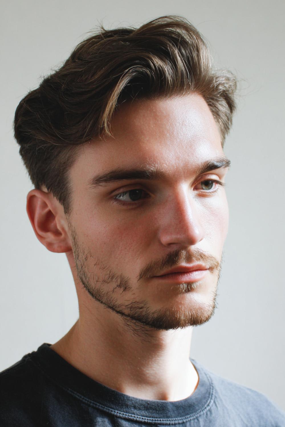 29. Männer Frisuren 2026: Classic Scissor Cut mit natürlichem Fall und weichem Ohrbogen