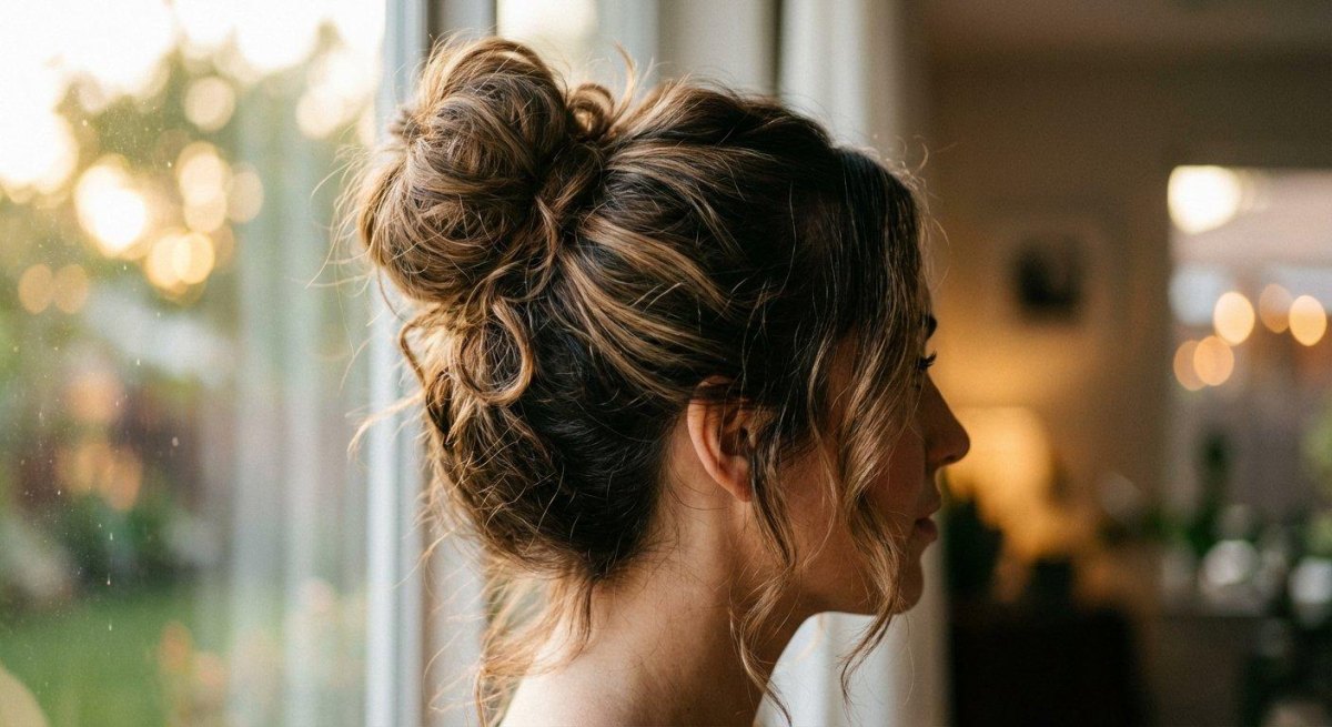 Messy Bun lange Haare Alltag