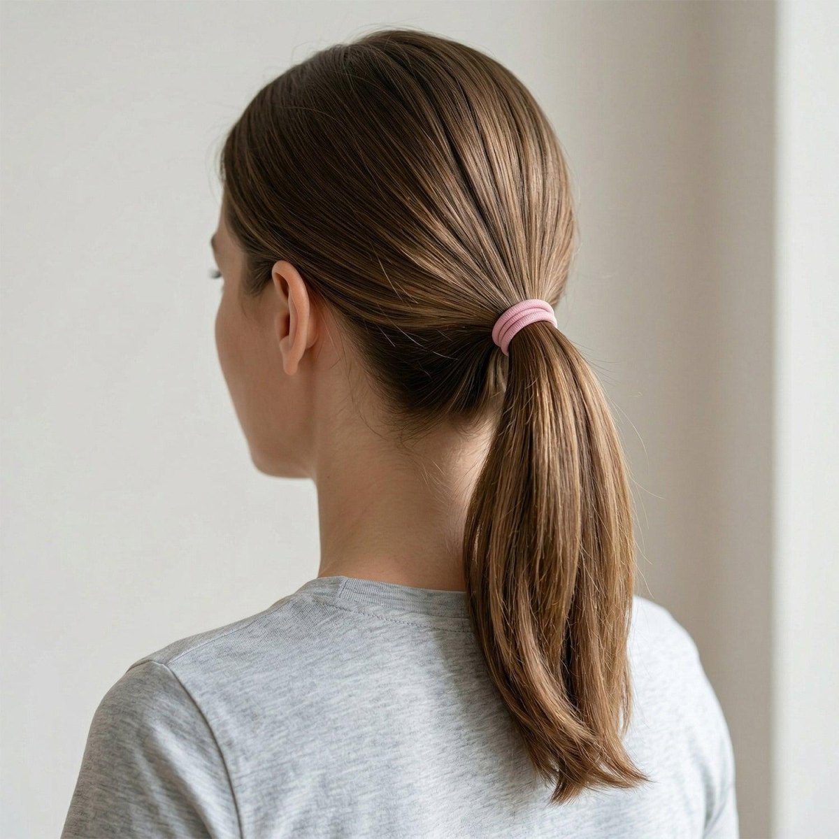 Minimalistische Frisur mit Haargummi