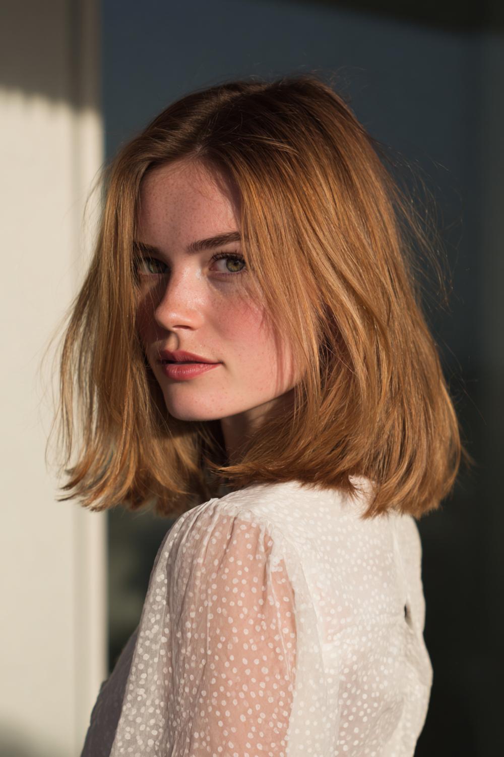 1. Mittellange Frisuren 2026 als Glass-Hair-Lob mit Mittelpartie