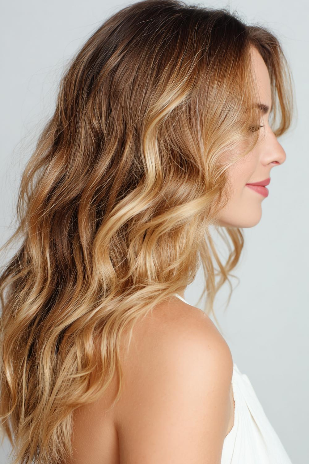 15. Moderne Haar Looks 2026: Beach Waves mit Salzspray und heller Kontur