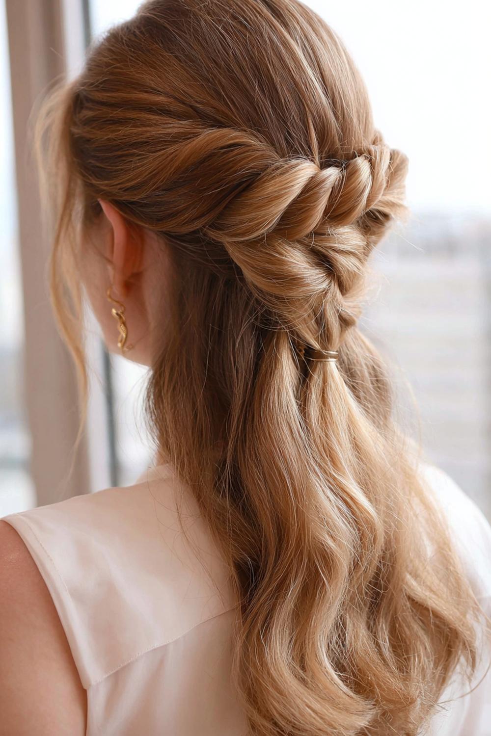 18. Moderne Haar Looks 2026: Braid Crown mit feinen Baby Lights und Soft Edges