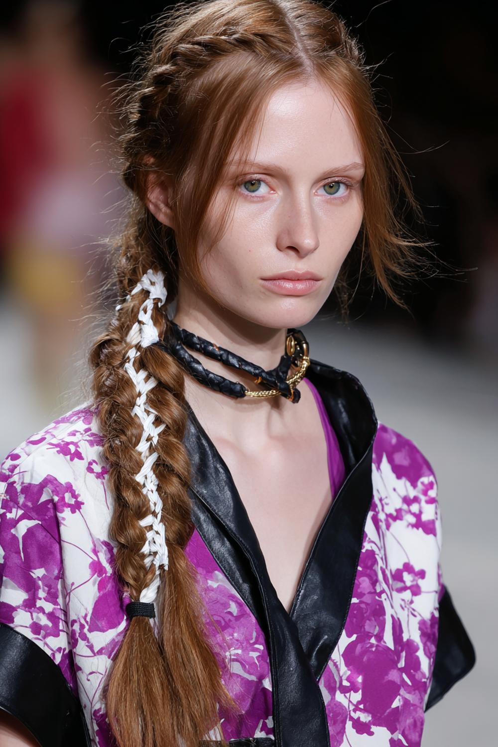 20. Moderne Haar Looks 2026: Tief geflochtener Zopf mit Lederband und Struktur