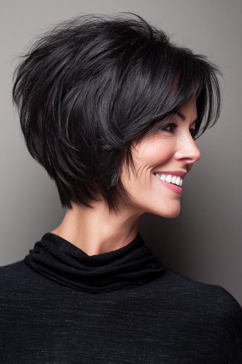 Schwarzer Pixie Bob Frau ab 50