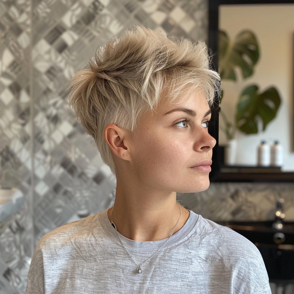 Strukturierter blonder Pixie