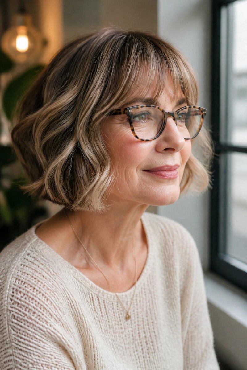 Französischer Wavy Bob Stil