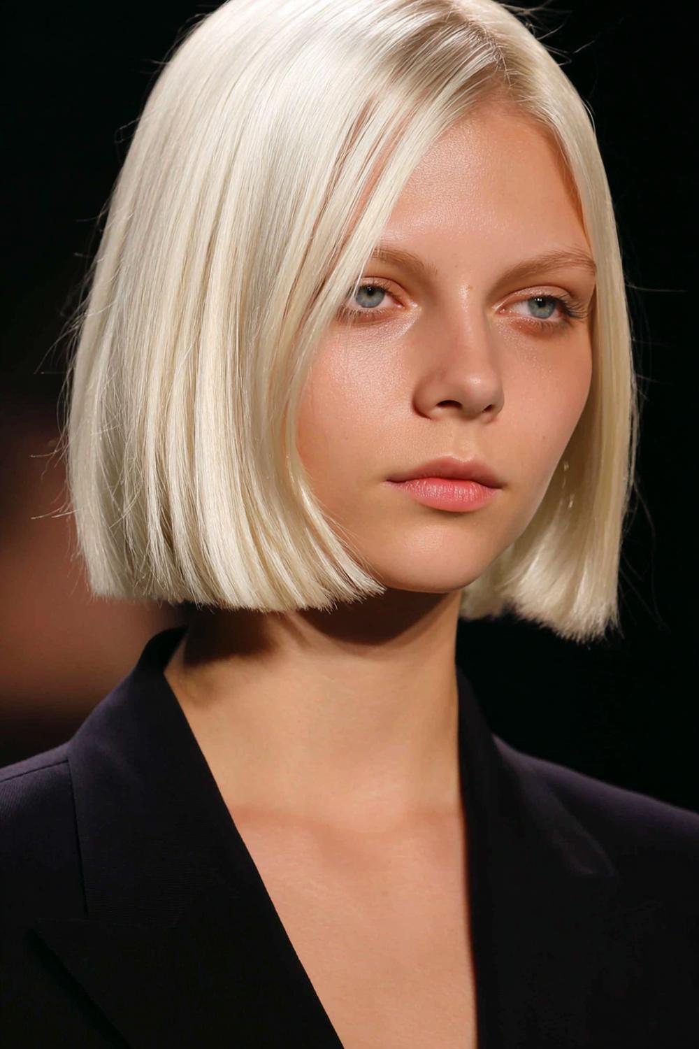 1. Neue Frisuren 2026: Glatter Präzisions-Bob mit Mittelscheitel