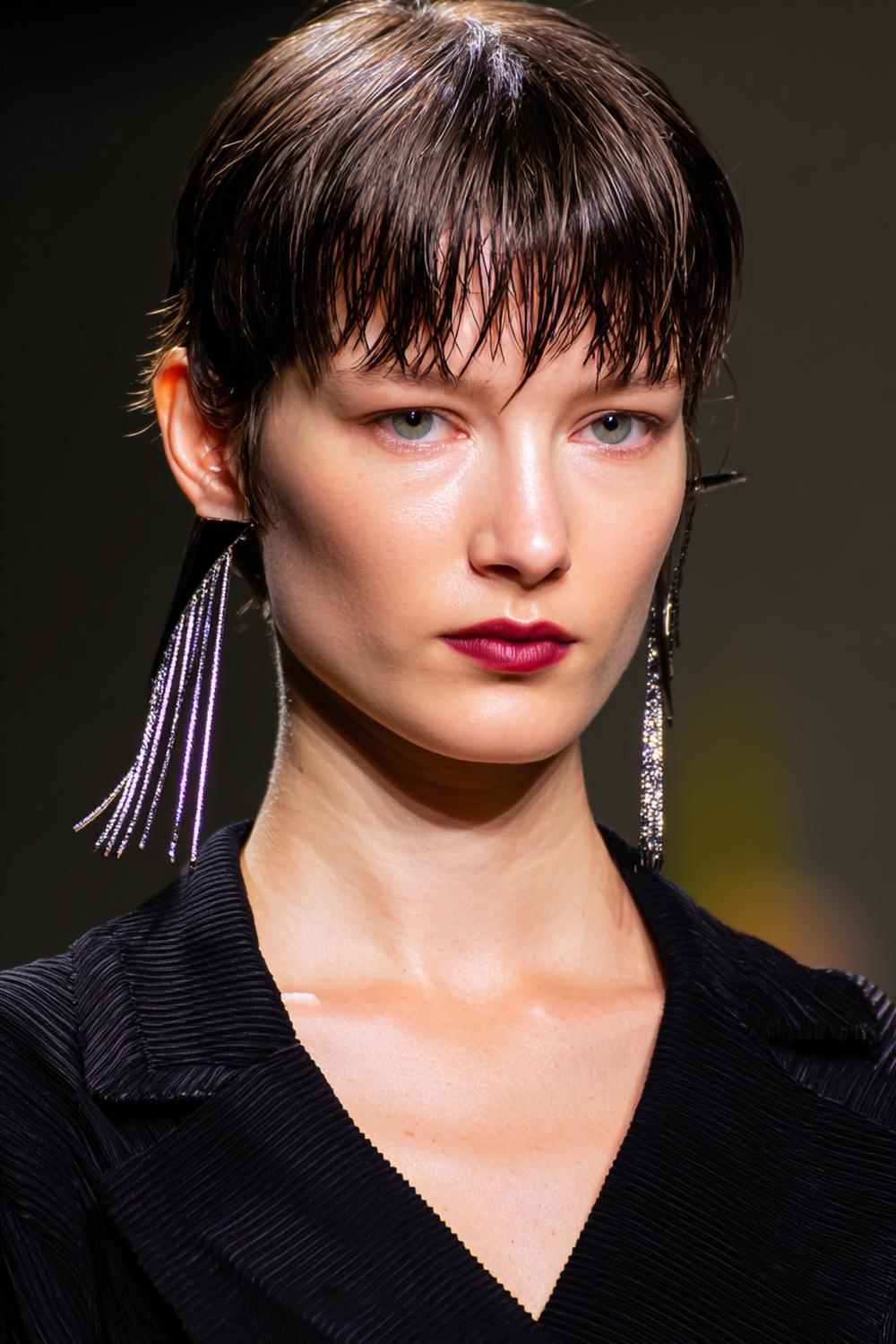 26. Neue Frisuren 2026: Glass Hair in Schwarz mit messerscharfer Linie