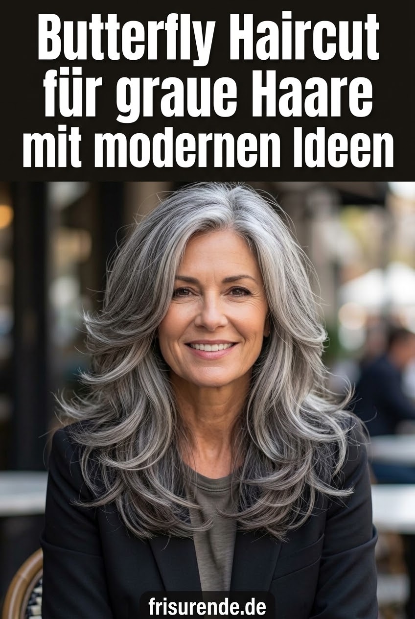 Butterfly Haircut für graue Haare mit modernen Ideen
