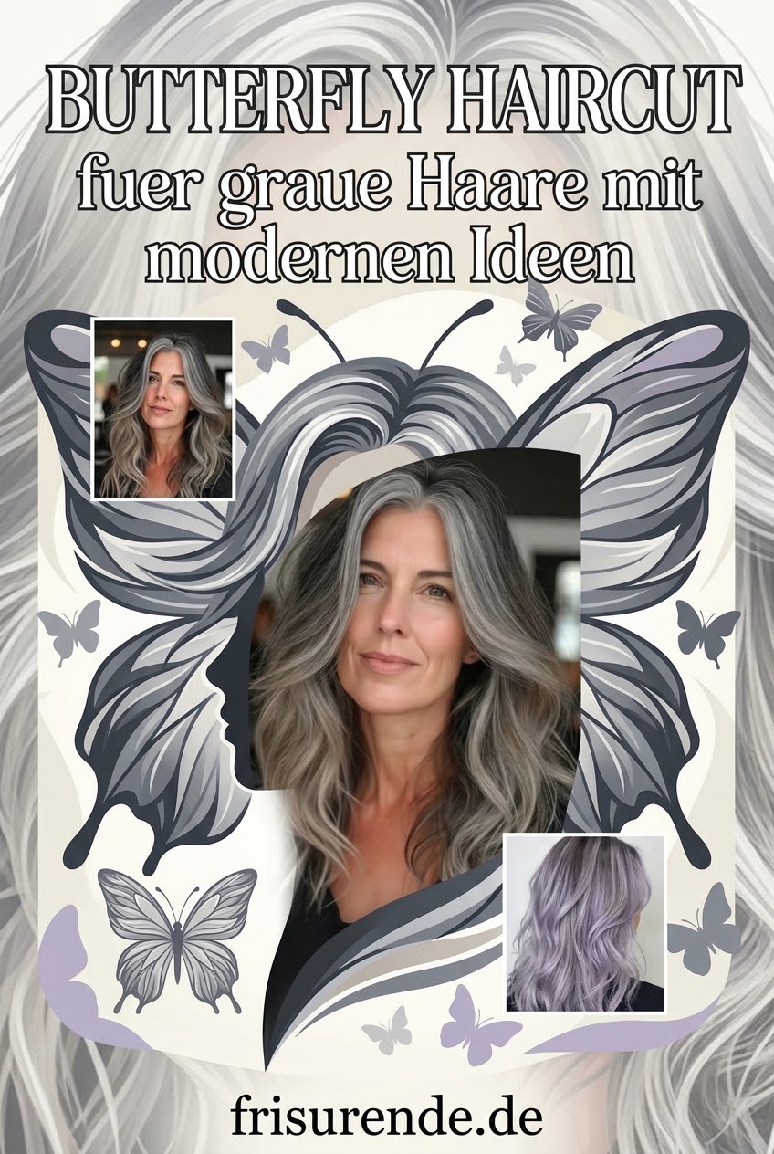 Butterfly Haircut für graue Haare mit modernen Ideen