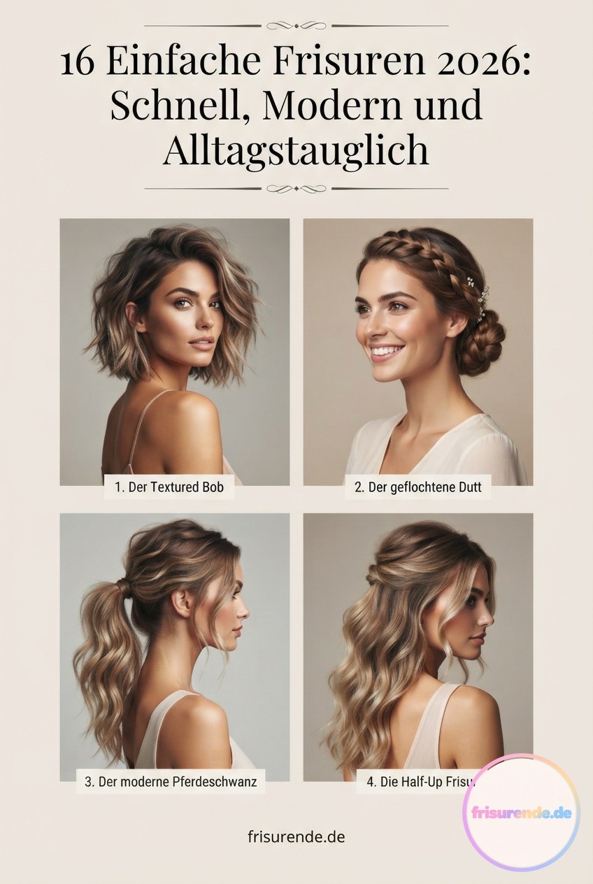 16 Einfache Frisuren 2026: Schnell, Modern und Alltagstauglich