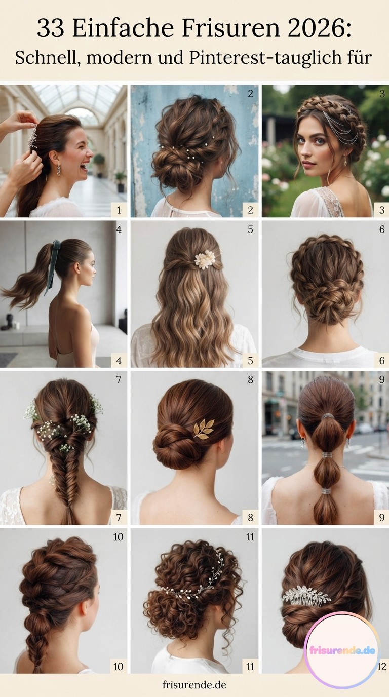 33 Einfache Frisuren 2026: Schnell, modern und Pinterest-tauglich für jeden Tag