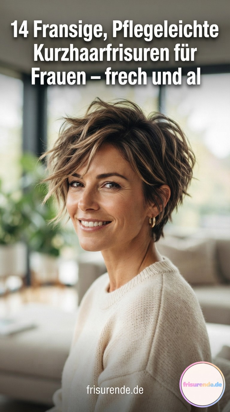 14 Fransige, Pflegeleichte Kurzhaarfrisuren für Frauen – frech und alltagstauglich