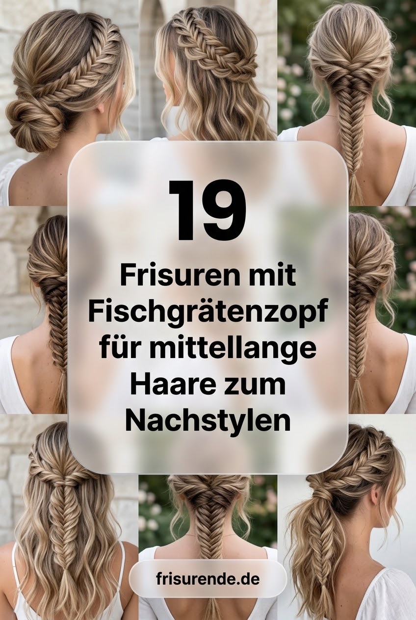 19 Frisuren mit Fischgrätenzopf für mittellange Haare zum Nachstylen