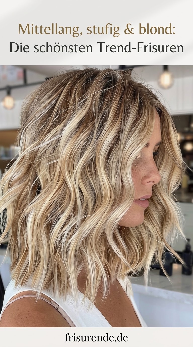 Mittellang, stufig & blond: Die schönsten Trend-Frisuren