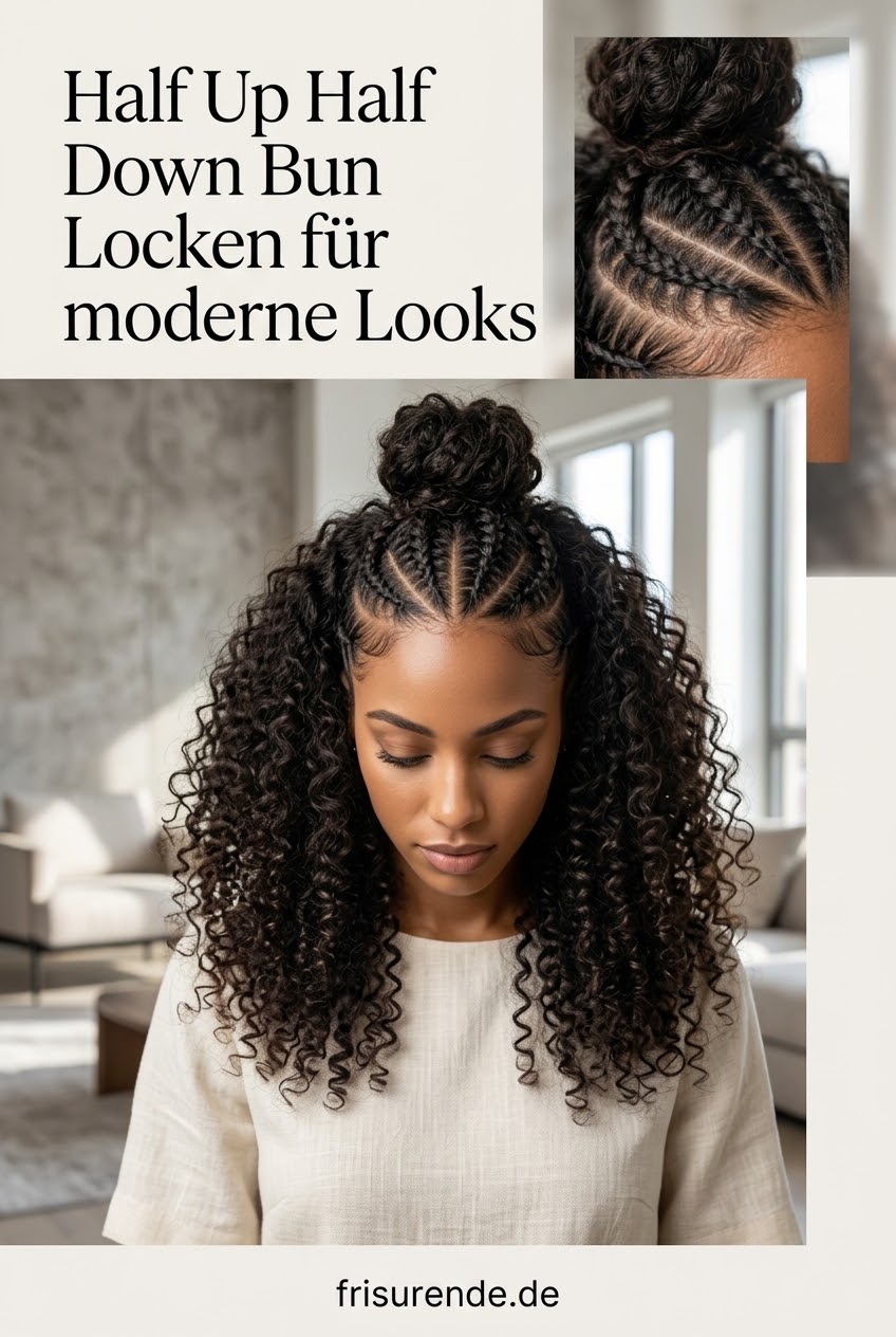Half Up Half Down Bun Locken für moderne Looks