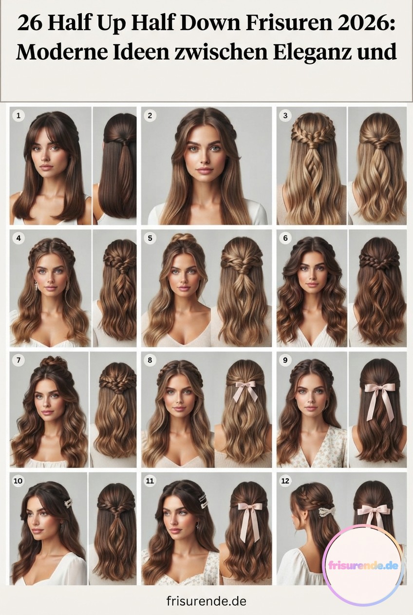 26 Half Up Half Down Frisuren 2026: Moderne Ideen zwischen Eleganz und Alltag