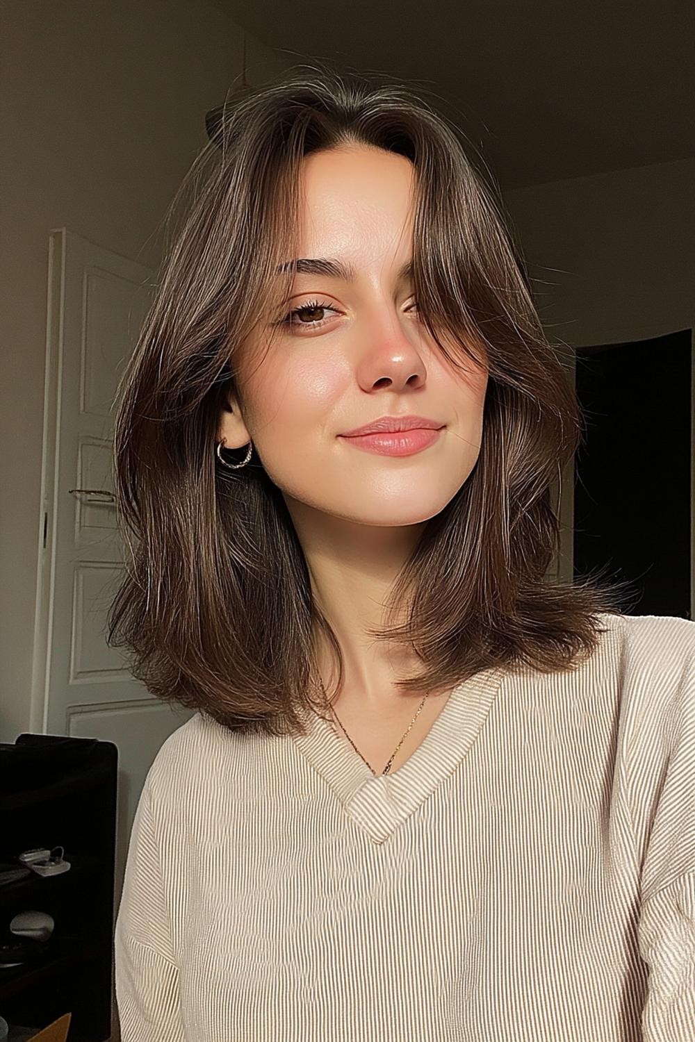 Natürlicher Brünetter Charme