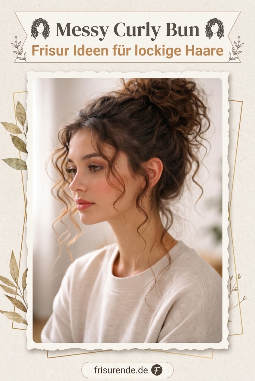 Messy Curly Bun Frisur Ideen für lockige Haare